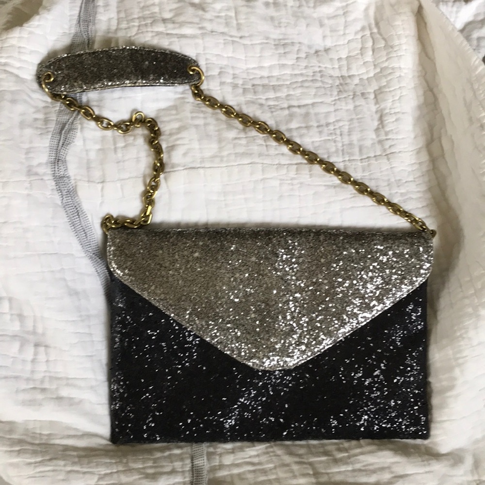 J. Crew glitter shoulder bag/clutch